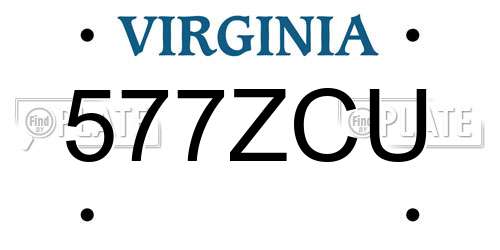 577ZCU Virginia License Plate