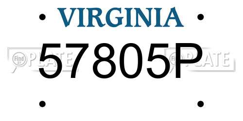 57805P Virginia License Plate