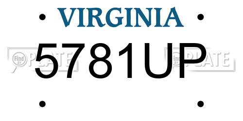 5781UP Virginia License Plate