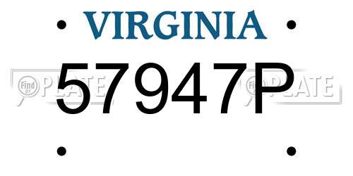 57947P Virginia License Plate