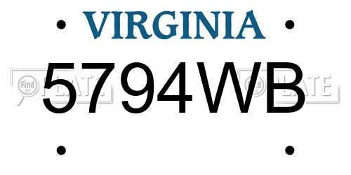 5794WB Virginia License Plate
