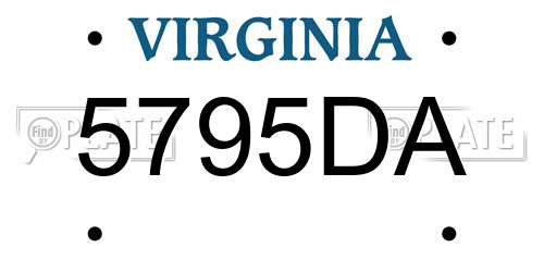 5795DA Virginia License Plate