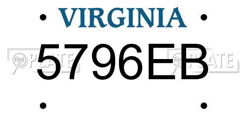5796EB Virginia License Plate