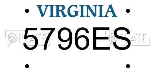 5796ES Virginia License Plate