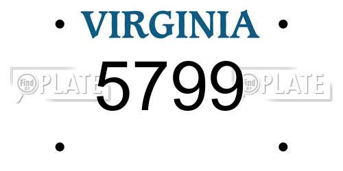 5799 Virginia License Plate