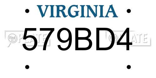 579BD4 Virginia License Plate