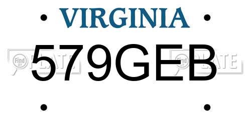 579GEB Virginia License Plate