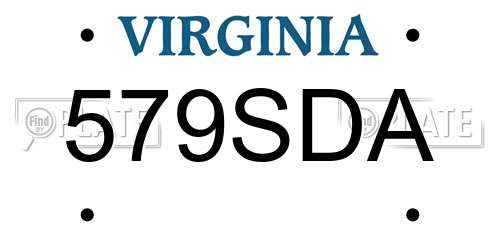 579SDA Virginia License Plate