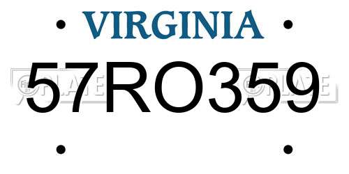 57RO359 Virginia License Plate