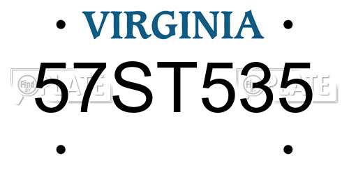 57ST535 Virginia License Plate