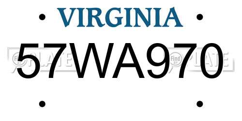 57WA970 Virginia License Plate