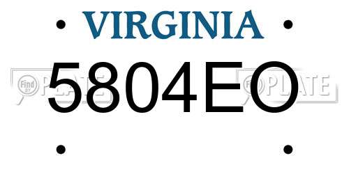 5804EO Virginia License Plate