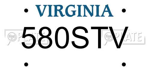 580STV Virginia License Plate