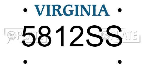 5812SS Virginia License Plate