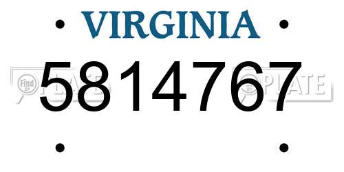 5814767 Virginia License Plate