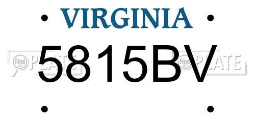 5815BV Virginia License Plate
