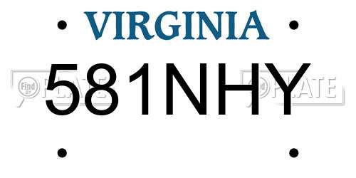 581NHY Virginia License Plate