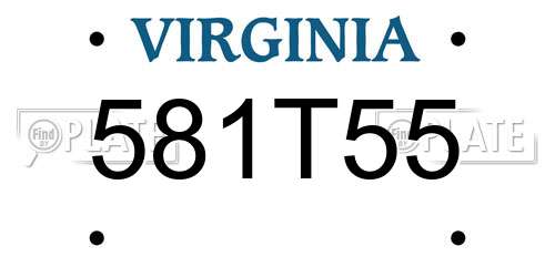 581T55 Virginia License Plate