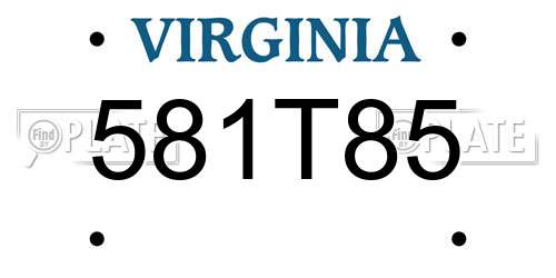 581T85 Virginia License Plate