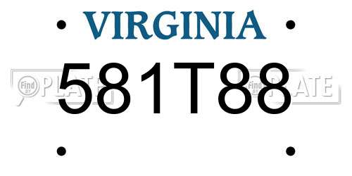 581T88 Virginia License Plate
