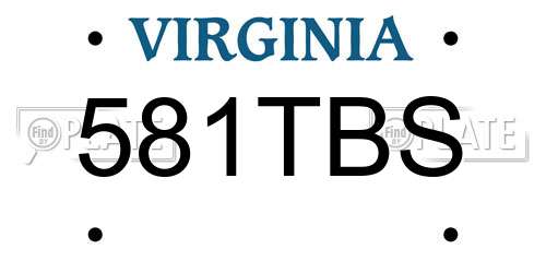 581TBS Virginia License Plate