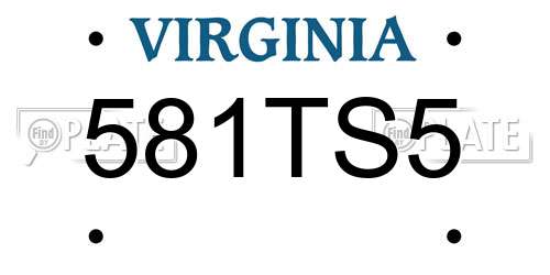 581TS5 Virginia License Plate