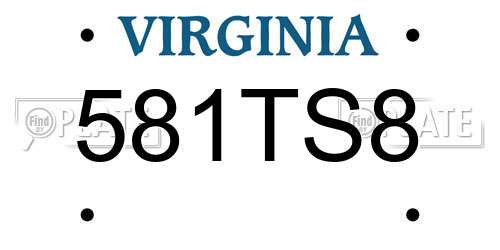 581TS8 Virginia License Plate