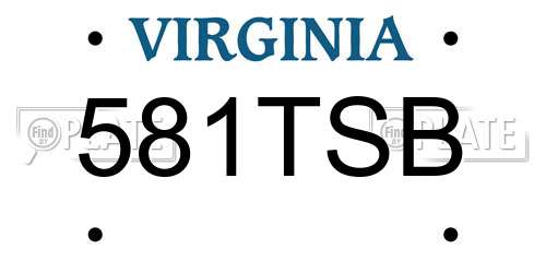 581TSB Virginia License Plate