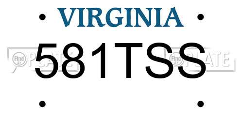 581TSS Virginia License Plate