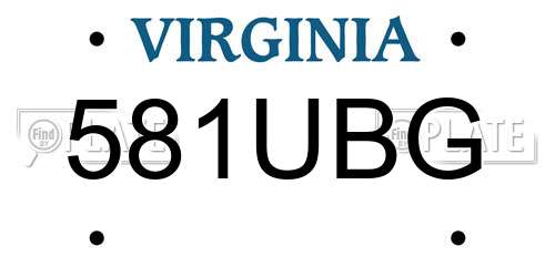 581UBG Virginia License Plate