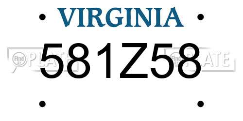 581Z58 Virginia License Plate