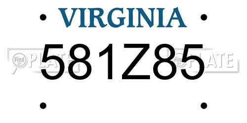 581Z85 Virginia License Plate