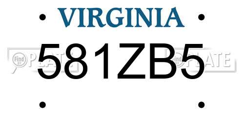 581ZB5 Virginia License Plate