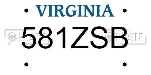 581ZSB Virginia License Plate