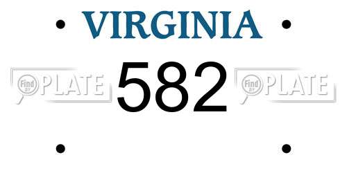 582 Virginia License Plate