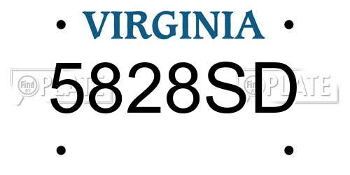 5828SD Virginia License Plate