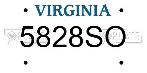 5828SO Virginia License Plate