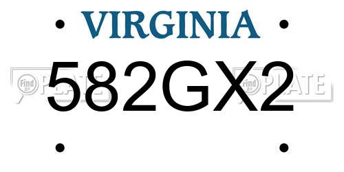 582GX2 Virginia License Plate