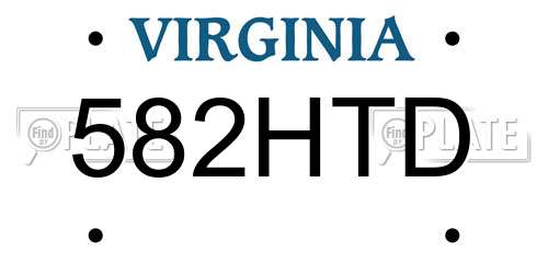 582HTD Virginia License Plate