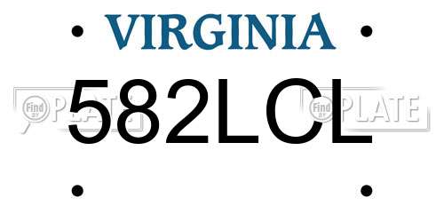 582LCL Virginia License Plate