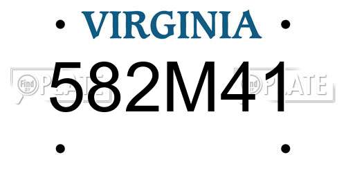 582M41 Virginia License Plate