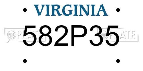 582P35 Virginia License Plate