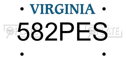 582PES Virginia License Plate