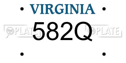 582Q Virginia License Plate