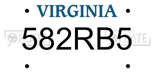 582RB5 Virginia License Plate