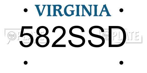 582SSD Virginia License Plate