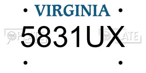 5831UX Virginia License Plate