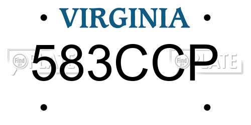 583CCP Virginia License Plate