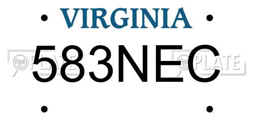 583NEC Virginia License Plate