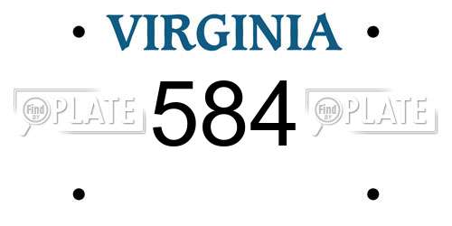 584 Virginia License Plate
